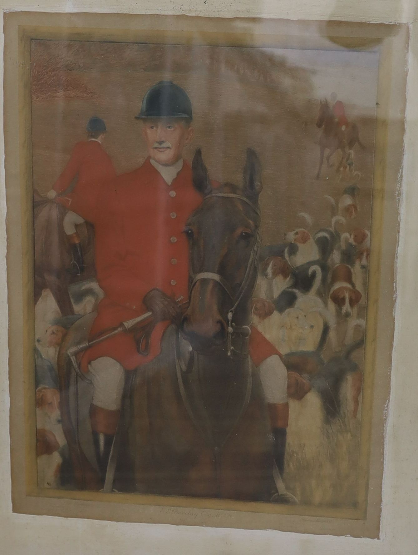 A coloured mezzotint of E.E. Barclay Esq M.F.H. on Huntsmen, 45 x 34cm, two Gordon King colour prints and a group of other assorted colour reproduction prints